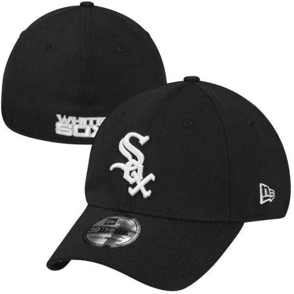 Men's Chicago White Sox New Era Black MLB Team Classic 39THIRTY Flex Hat