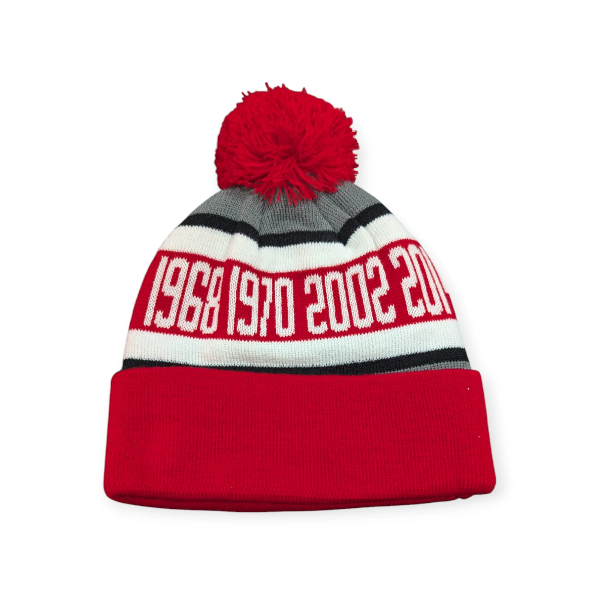 Ohio State Buckeyes Red 2014 Champions Cuffed Pom Knit Hat