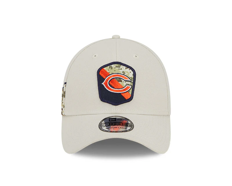 Men's Chicago Bears New Era Stone 2023 Salute to Service Secondary Logo 39THIRTY Flex Hat