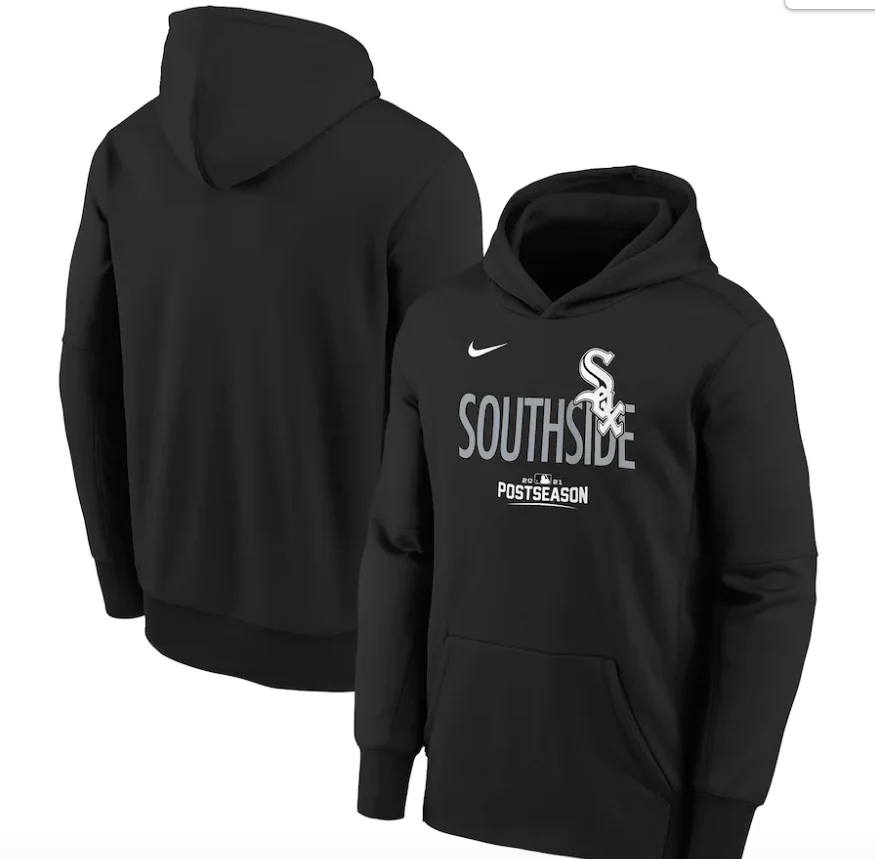 Youth Chicago White Sox Nike Black 2021 Postseason Authentic Collection Dugout Pullover Hoodie