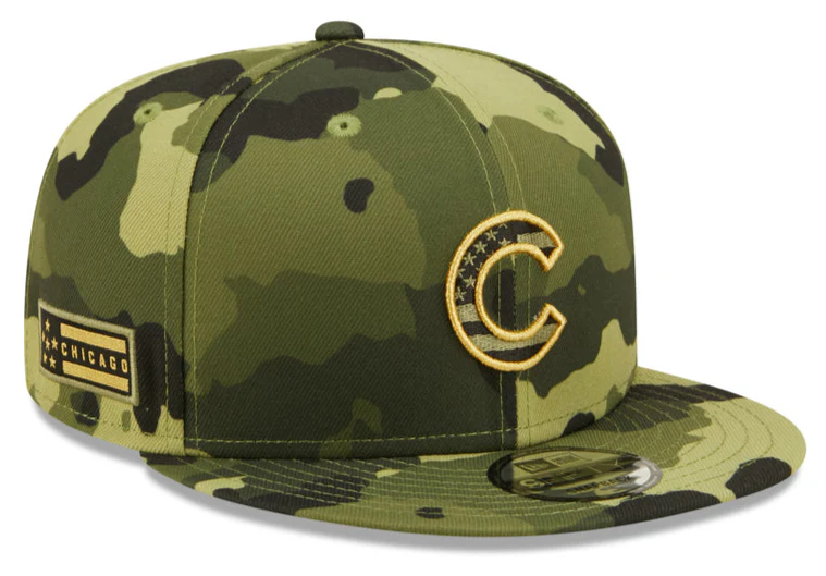 Men's Chicago Cubs New Era 2022 Armed Forces Day Camo 9FIFTY Snapback Adjustable Hat