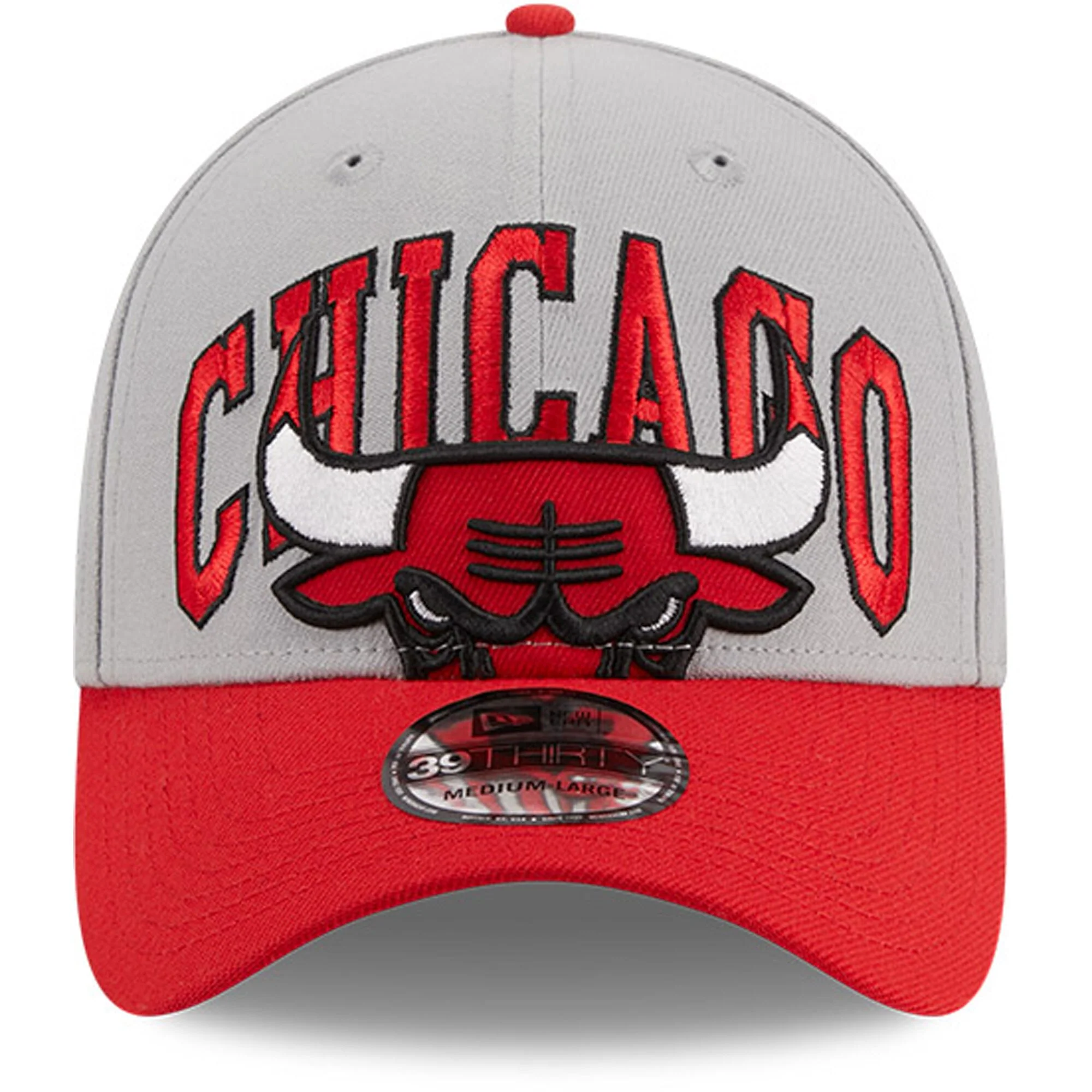 Men's Chicago Bulls New Era Gray/Red Tip-Off Two-Tone 39THIRTY Flex Hat