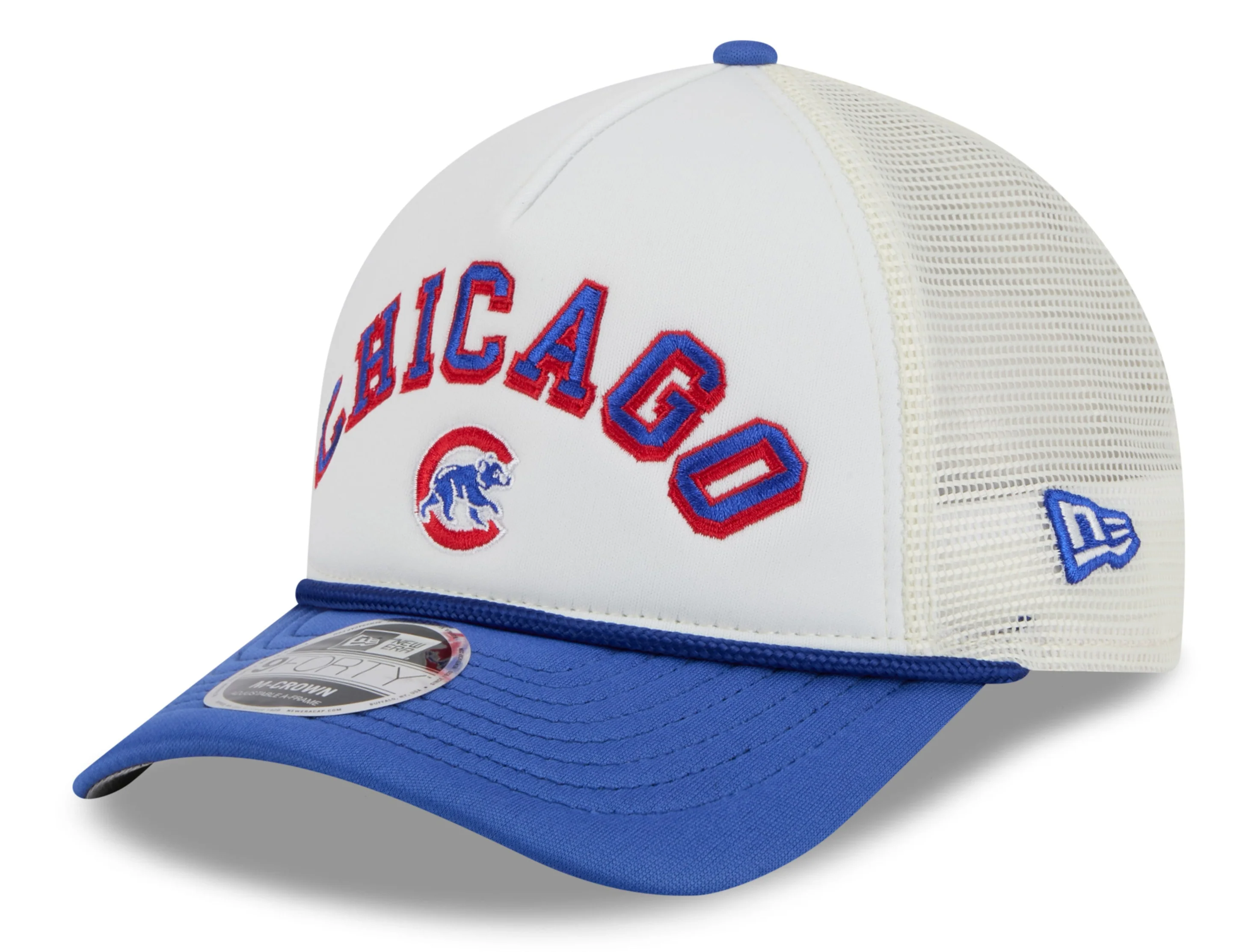 Chicago Cubs 2 Tone Chrome/Royal New Era 9FORTY M-Crown Trucker Adjustable Hat