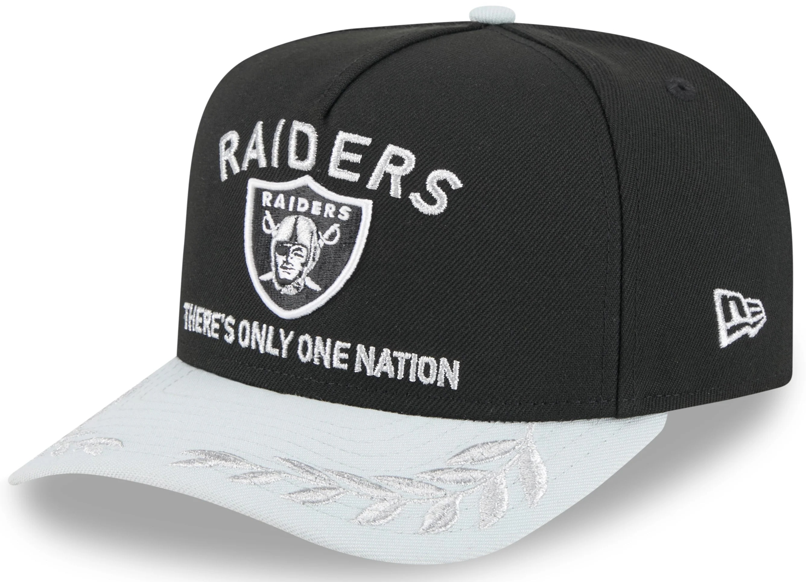 Men's Las Vegas Raiders New Era 2025 NFL Draft Black A-Frame 9FIFTY Snapback Adjustable Hat