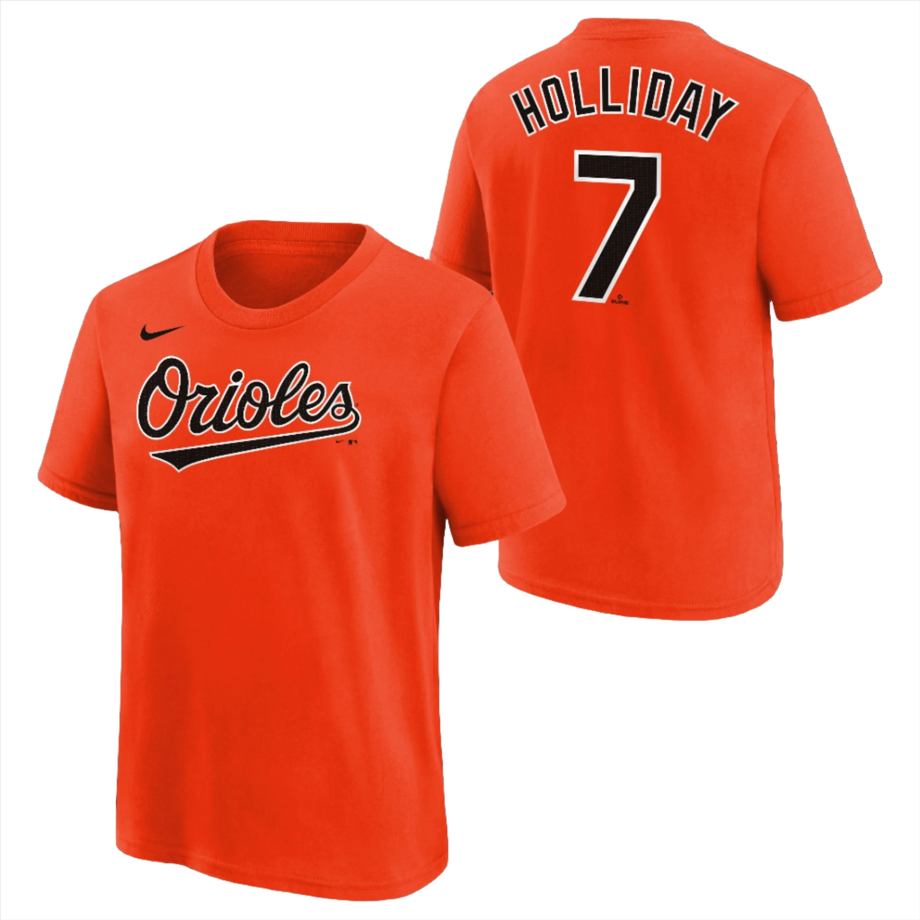 Youth Baltimore Orioles Jackson Holiday Nike FUSE Orange Name & Number T-Shirt
