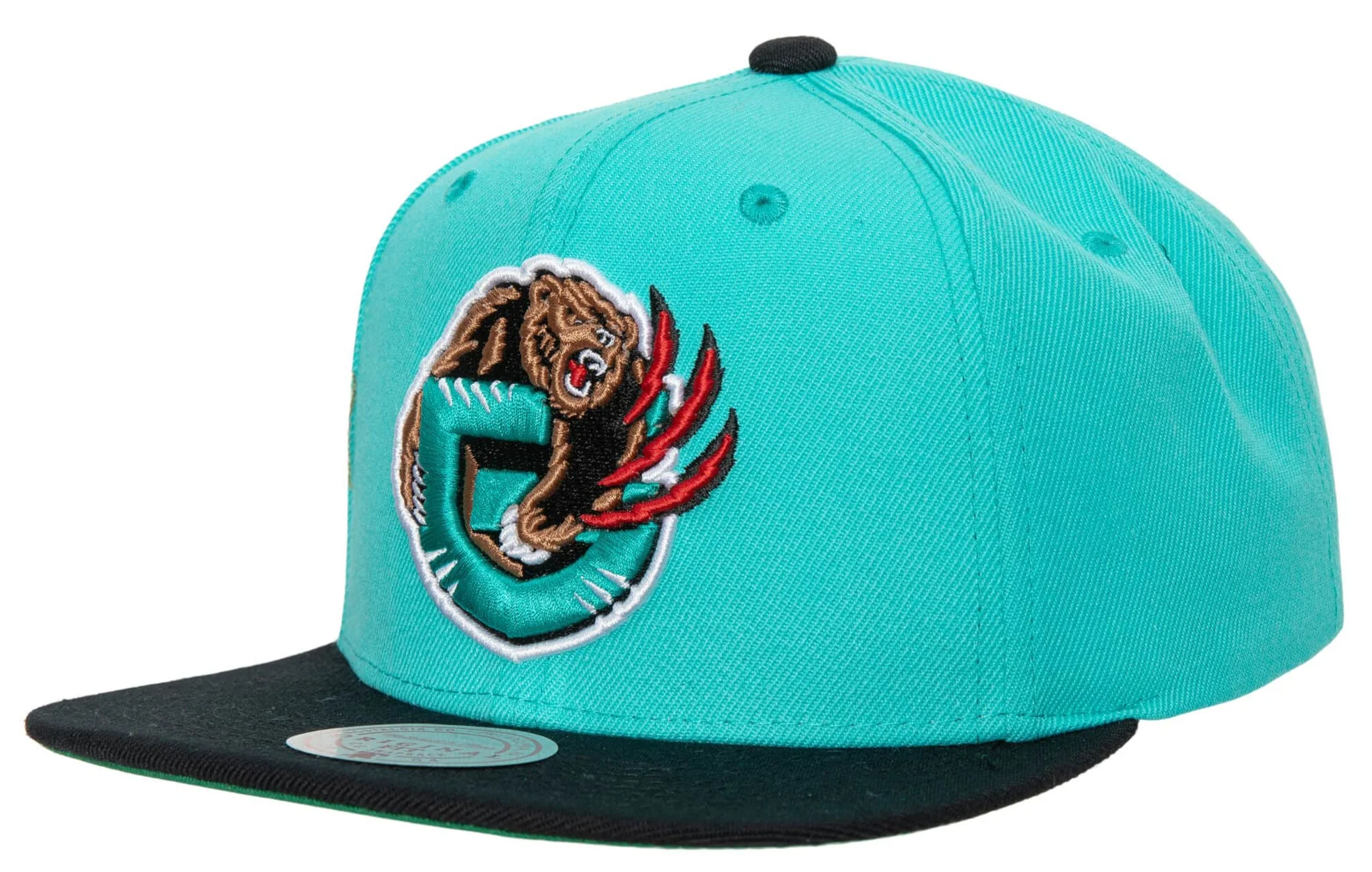 Vancouver Grizzlies Mitchell & Ness HWC 2-Tone Teal/Black 2.0 Snapback Hat