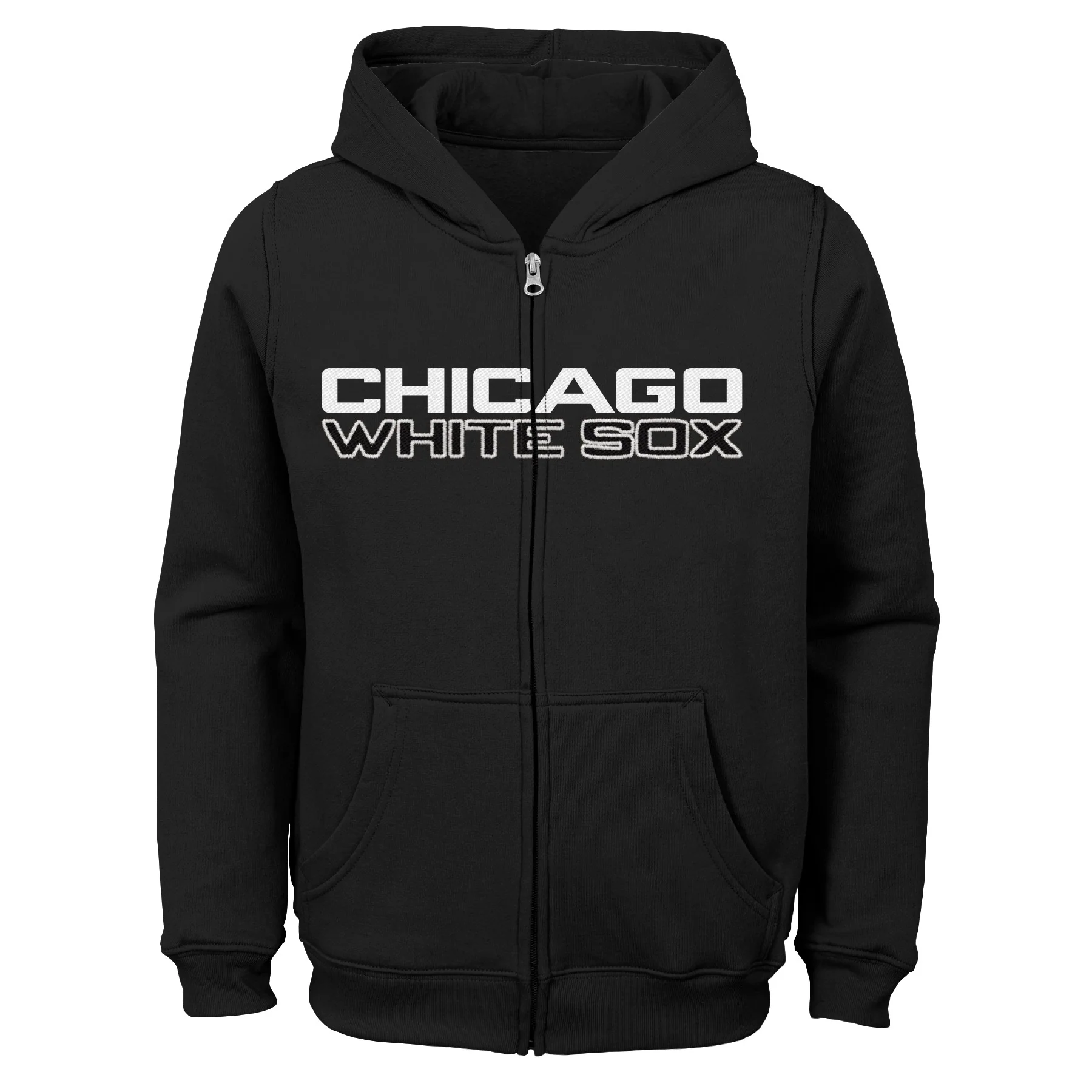 Youth Chicago White Sox Wordmark Black Full Zip Hoodie