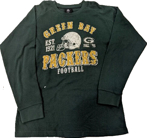 Youth Green Bay Packers Vintage Logo Thermal Long Sleeve Tee