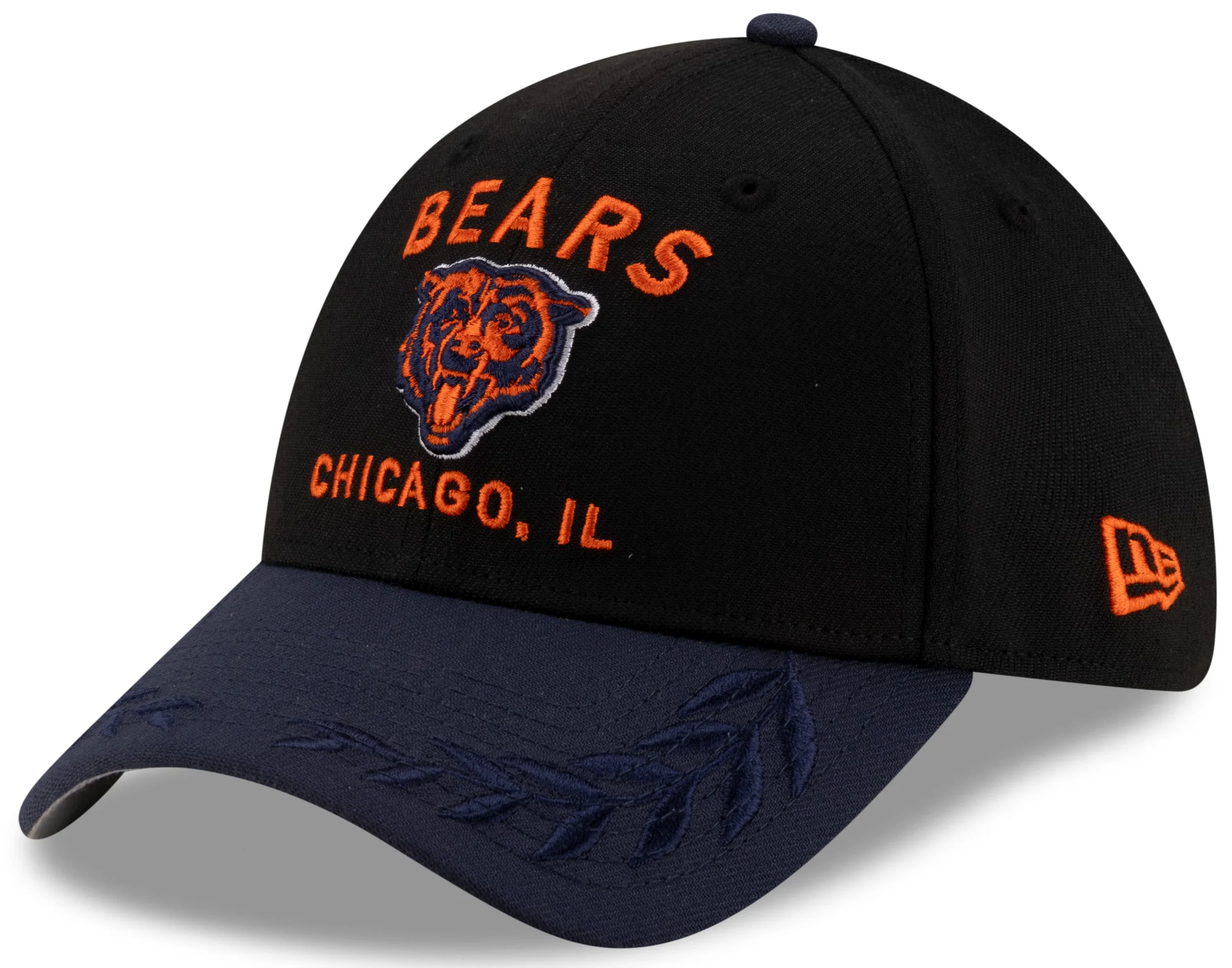 Men's Chicago Bears New Era 2025 NFL Draft Black 39THIRTY Flex Fit Hat