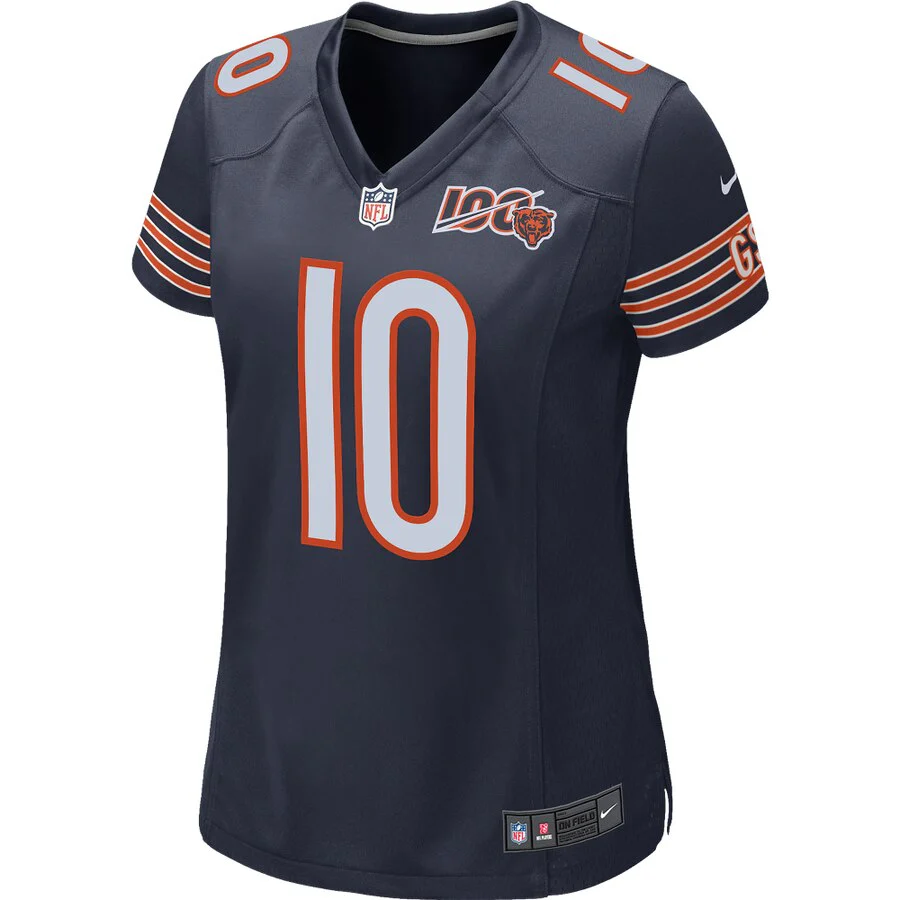 Women's Chicago Bears Mitchell Trubisky Nike Navy 100th Season Game Jersey