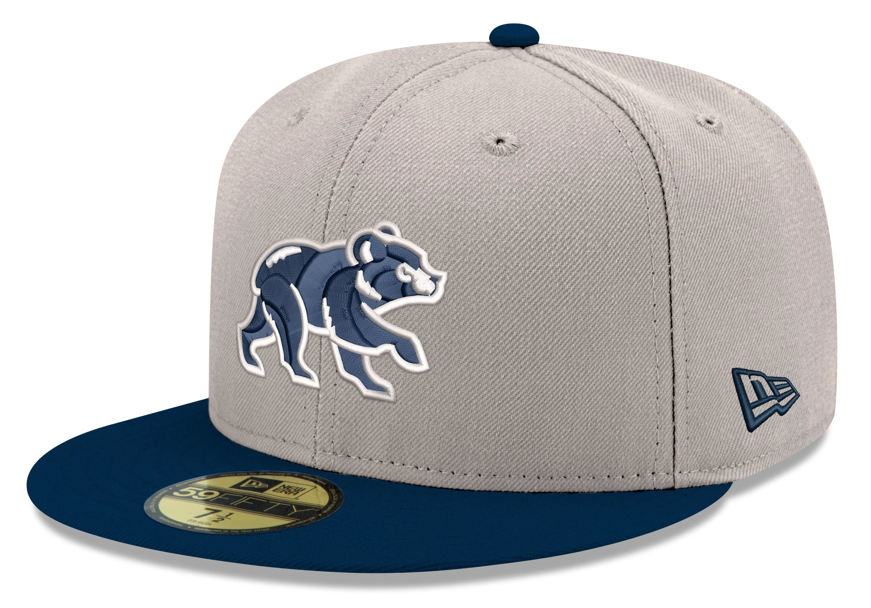 Chicago Cubs Stone/Navy Spring Training Bear New Era 59FIFTY Fitted Hat