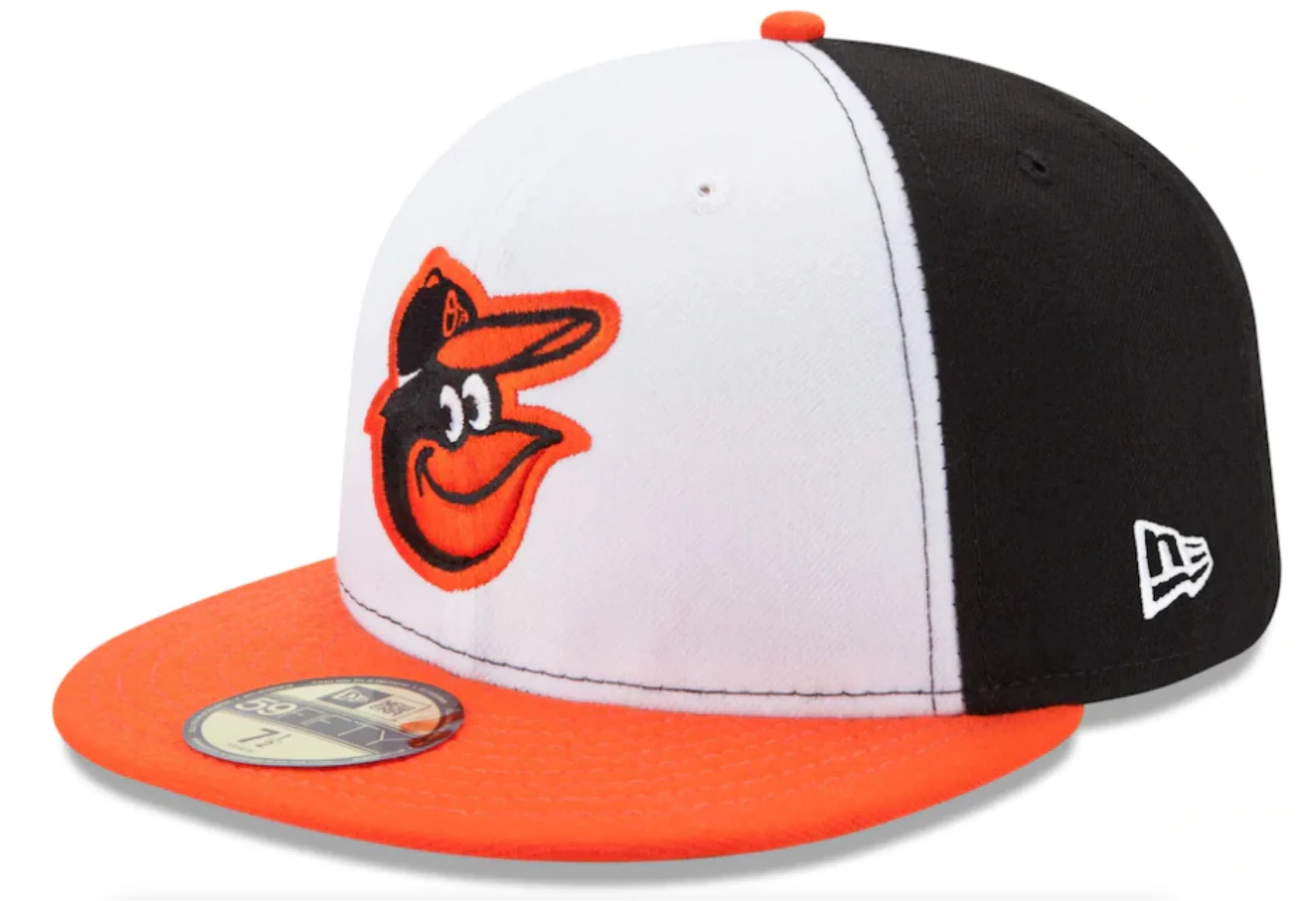 Men's Baltimore Orioles New Era White/Orange Home Authentic Collection On-Field 59FIFTY Fitted Hat