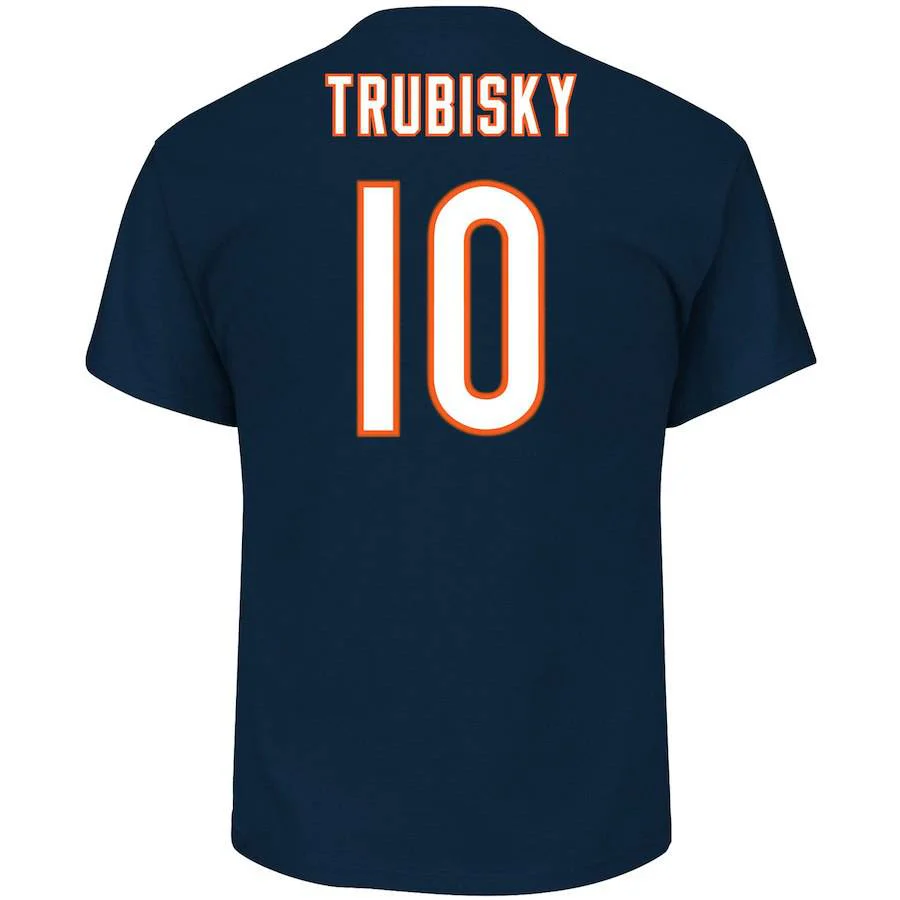 Mitchell Trubisky Chicago Bears NFL Majestic Eligible Receiver Name & Number T-Shirt – Navy