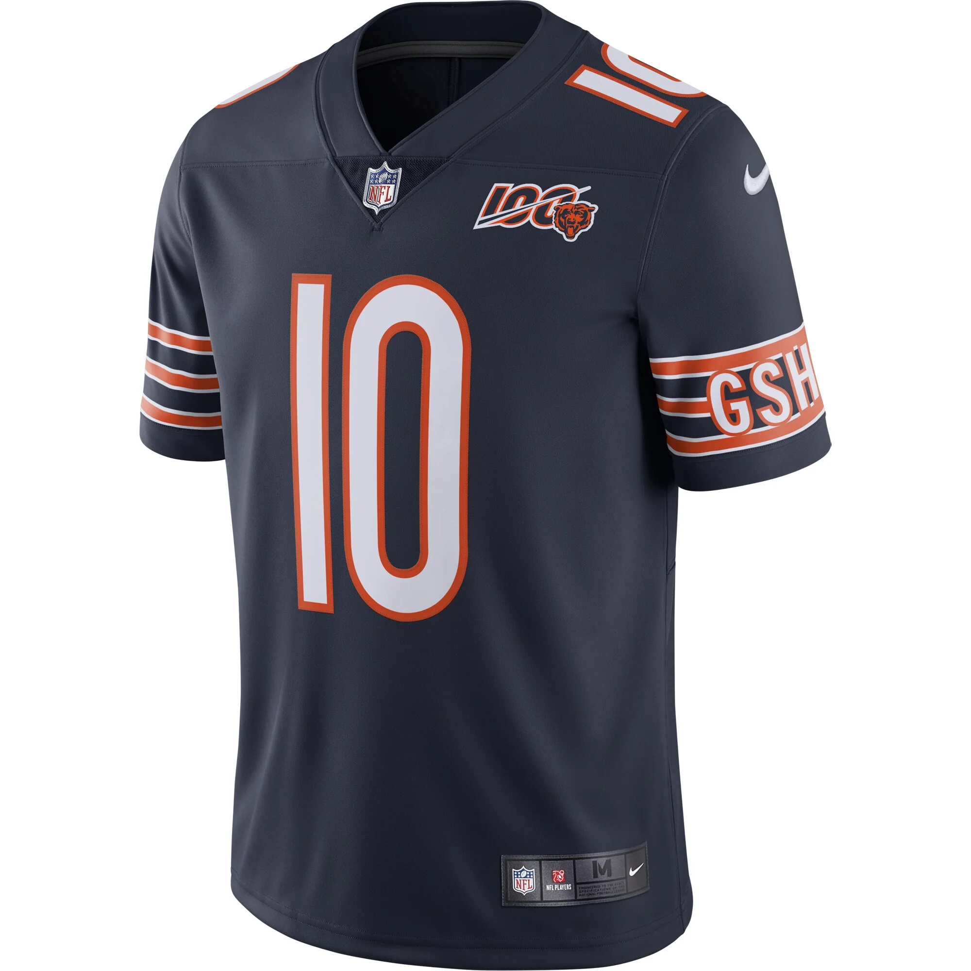 Men's Chicago Bears Mitchell Trubisky Nike Navy NFL 100th Season Limited Jersey
