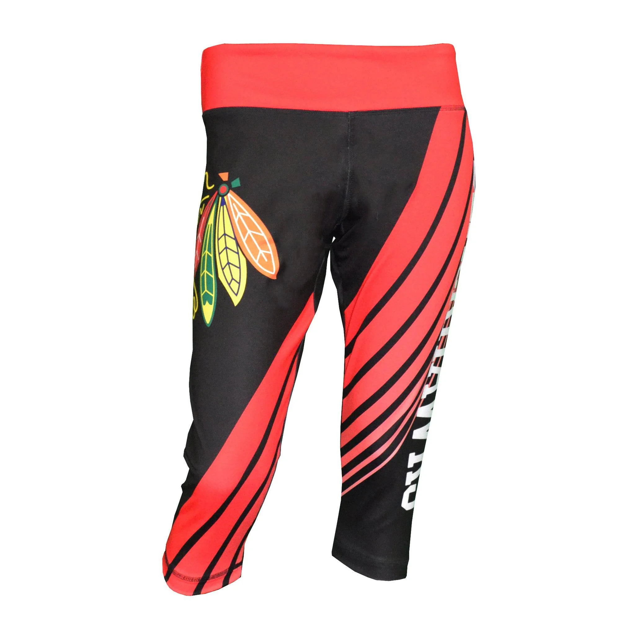 CHICAGO BLACKHAWKS WOMENS AOP SUBLIMATED CAPRI LEGGINGS BY CONCEPTS SPORT