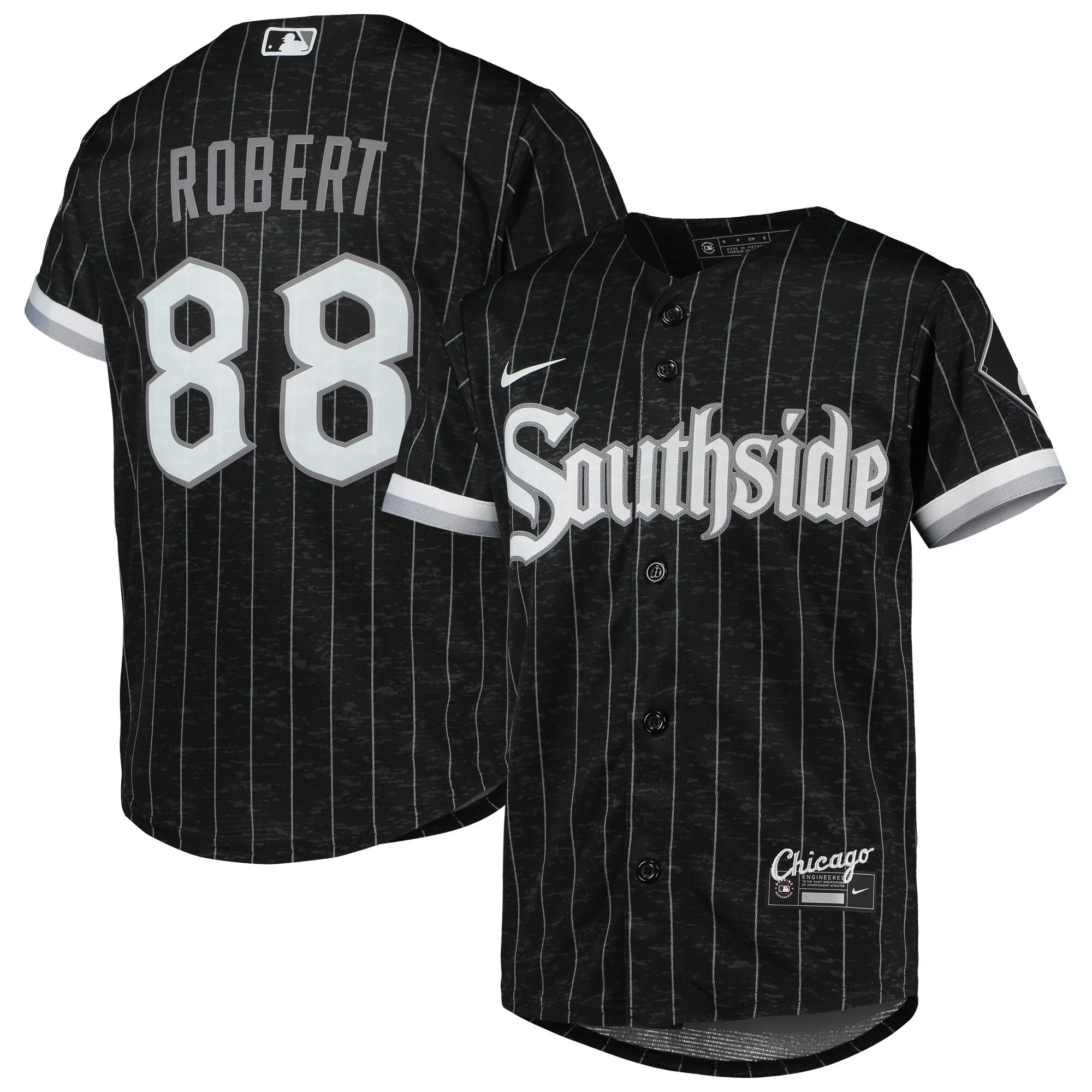 Youth Chicago White Sox Luis Robert Nike Black/Anthracite City Connect Replica Player Jersey