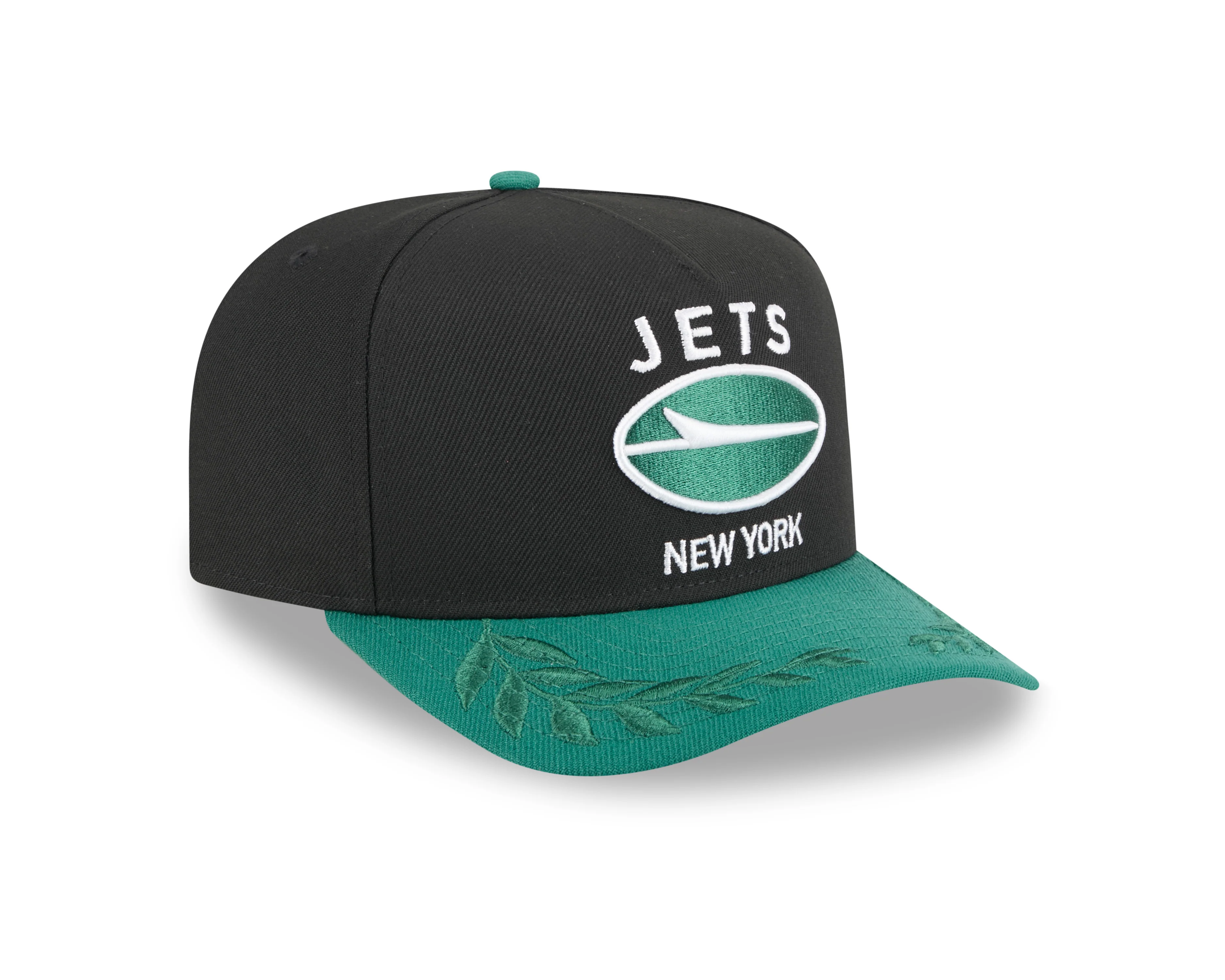 Men's New York Jets New Era 2025 NFL Draft Black A-Frame 9FIFTY Snapback Adjustable Hat