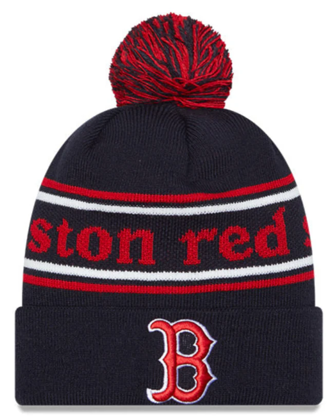 Boston Red Sox Navy New Era Marquee Cuffed Knit Hat with Pom