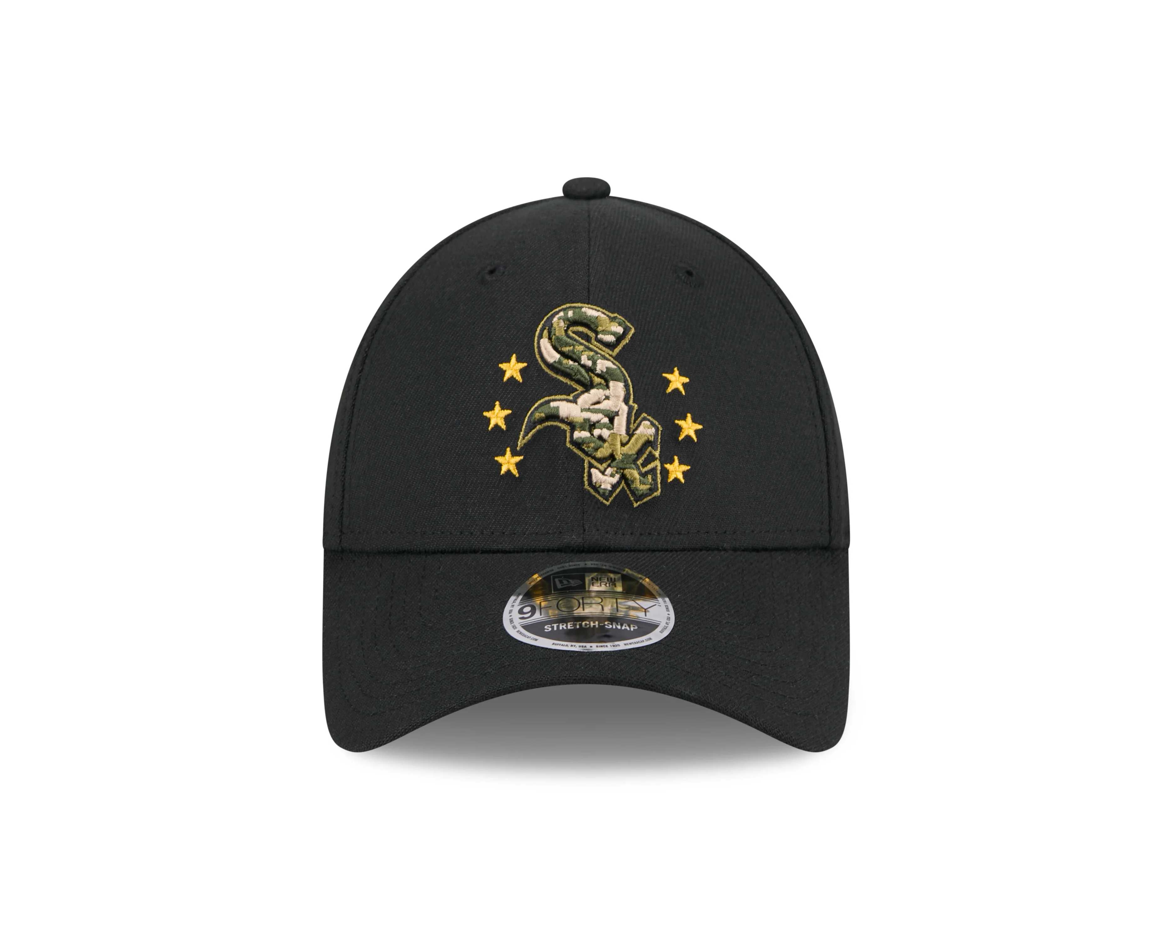 Chicago White Sox New Era 2024 MLB Armed Forces Day Black 9FORTY Adjustable Hat