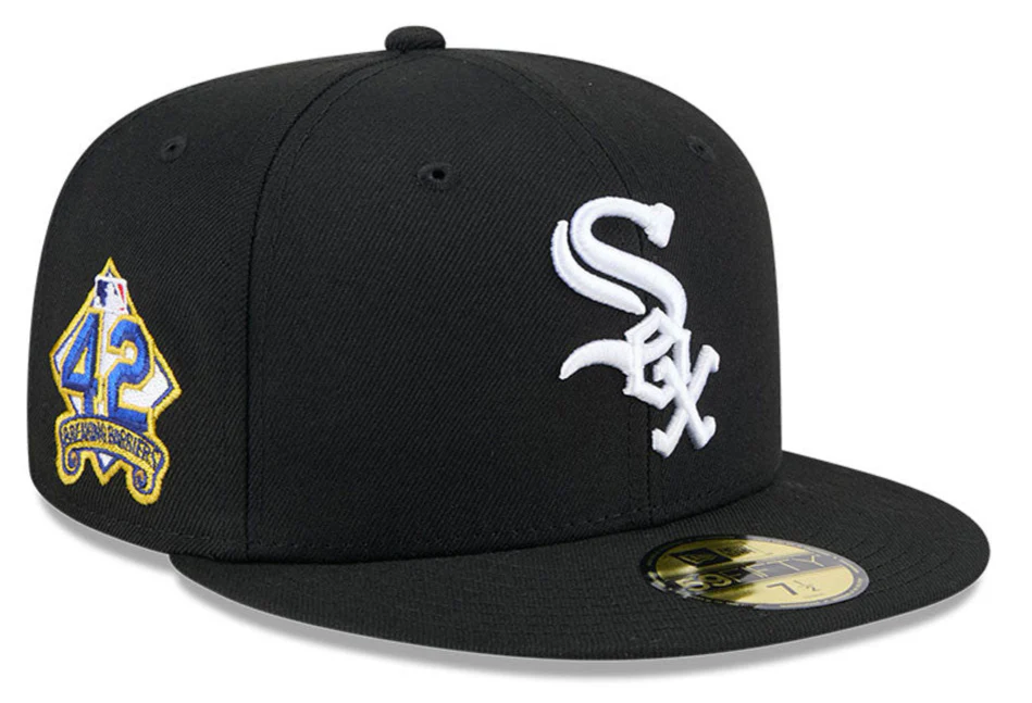 Chicago White Sox Jackie Robinson Day 25 New Era Black Game Authentic Collection On-Field 59FIFTY Fitted Hat
