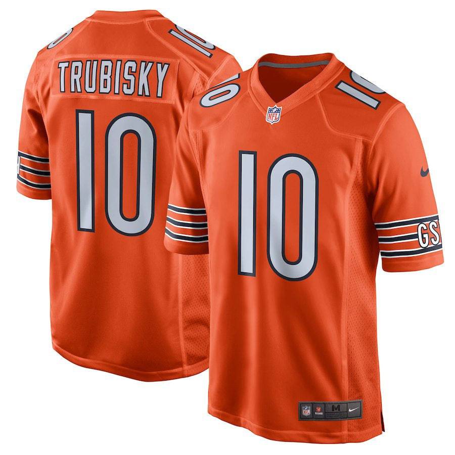 Men's Chicago Bears Mitchell Trubisky Nike Orange Alternate Game Jersey