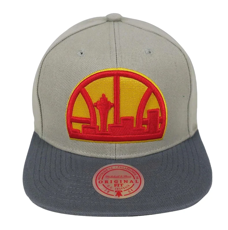 Men's Seattle Supersonics NBA Cool Grey 3 2-Tone HWC Mitchell & Ness Snapback Hat