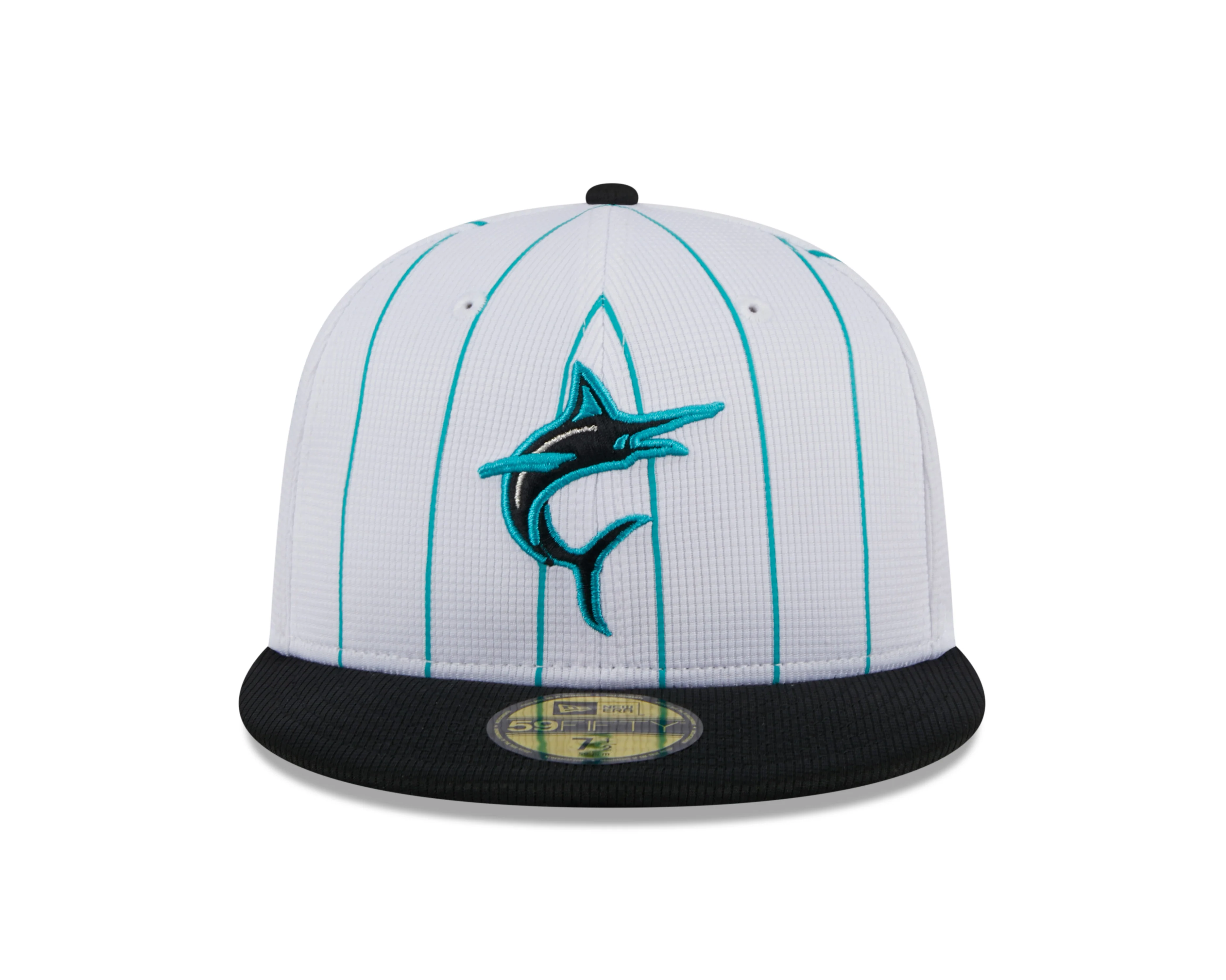 Men's Miami Marlins White 2024 Batting Practice 59FIFTY Fitted Hat