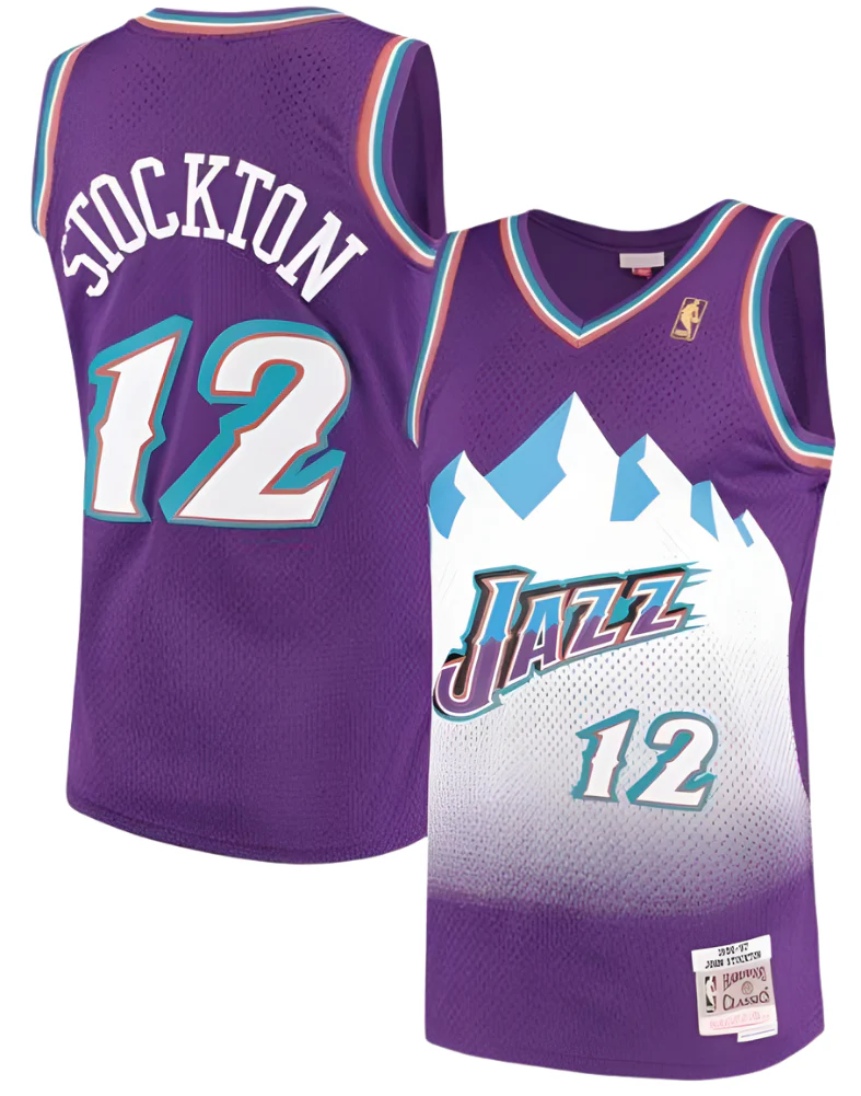 Men's Mitchell & Ness John Stockton Utah Jazz Purple 1996-97 Hardwood Classics Swingman Jersey