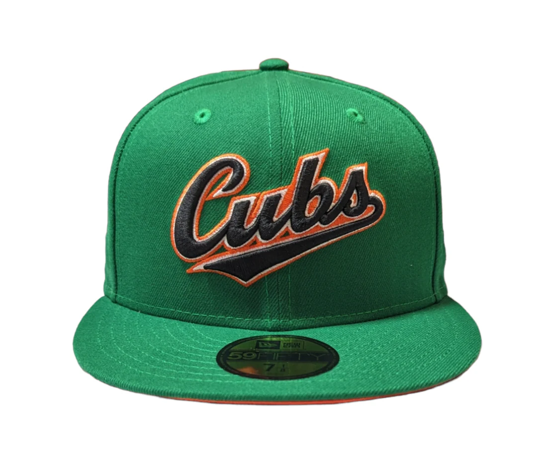 Chicago Cubs New Era Kelly Green/ Orange 59FIFTY Lucky Fitted Hat
