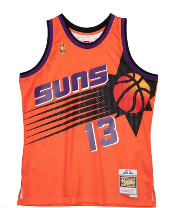 Men's Steve Nash Phoenix Suns Mitchell & Ness 1996-97 Hardwood Classics Reload 2.0 Swingman Jersey - Orange