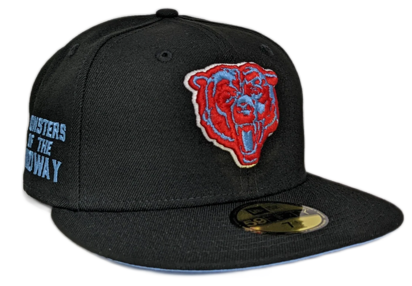 Chicago Bears Monsters of the Midway Black/Sky Blue City Vibes New Era 59FIFTY Fitted Hat