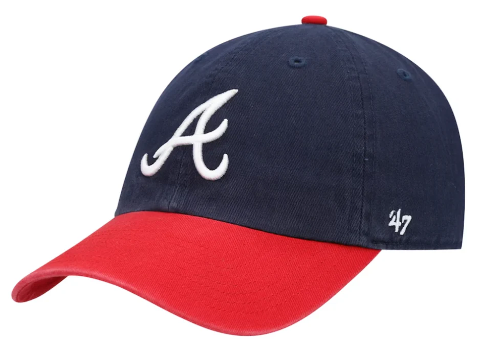 Men's Atlanta Braves Navy/Red Clean Up Adjustable Hat By '47 Brand