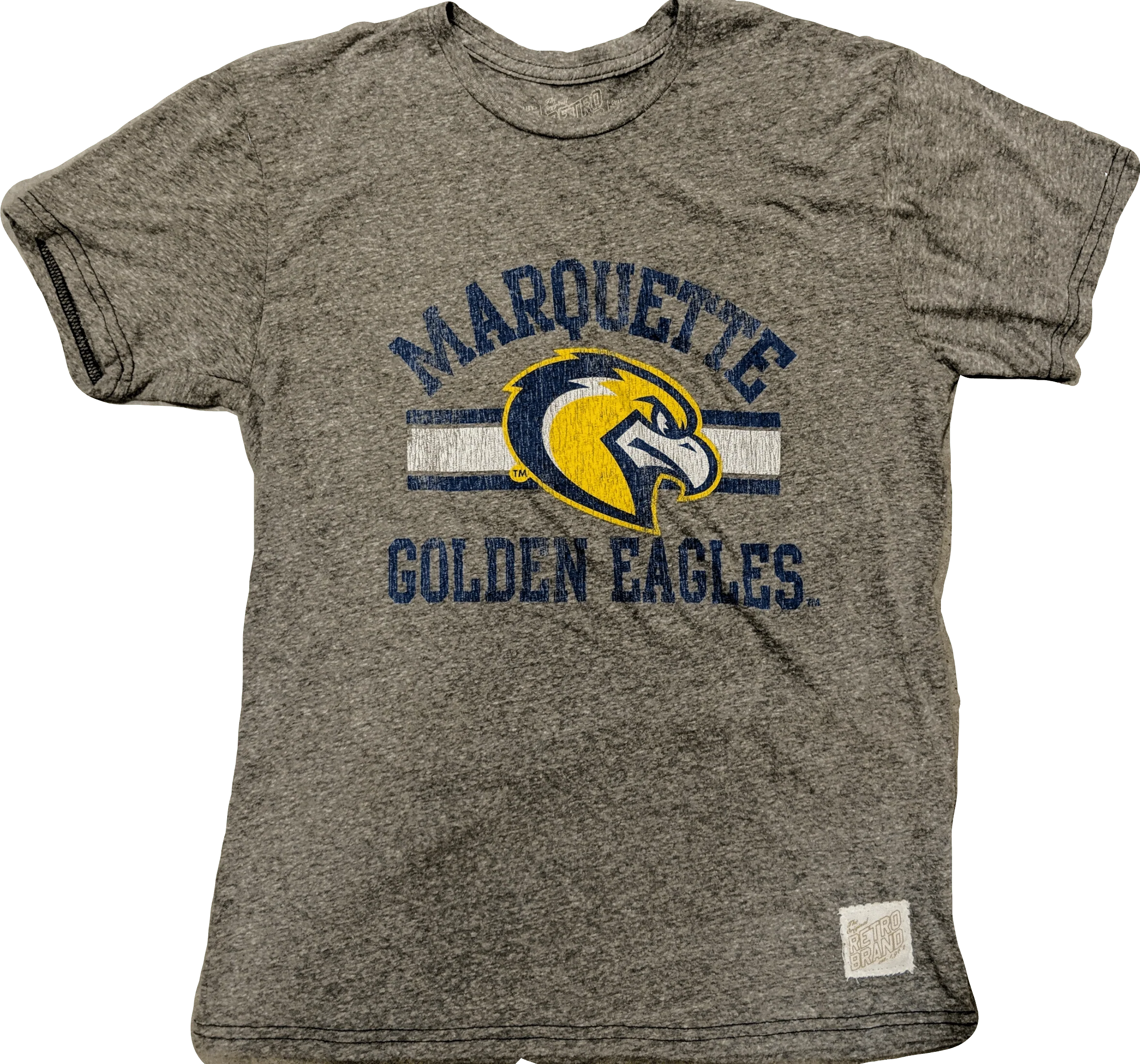 Men's NCAA Marquette Golden Eagles Retro Brand Gray TriBlend Tee