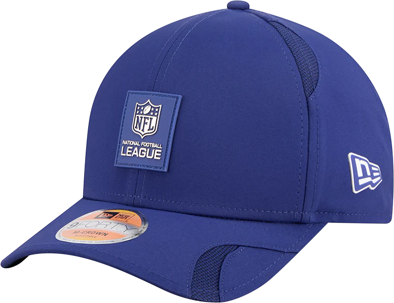 Men's NFL Shield New Era Blue 2025 NFL Sideline Heat 9FORTY M-Crown Adjustable Hat