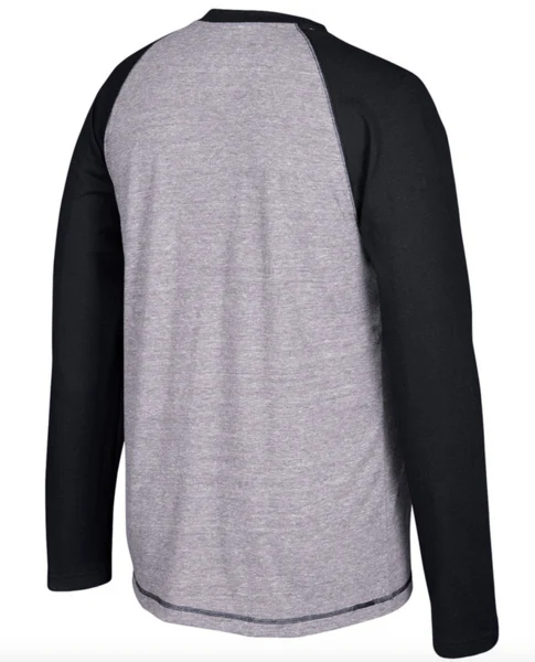 Men's Chicago Blackhawks Gray/Black CCM Long Sleeve Crew T-Shirt