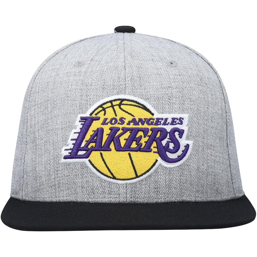 Men's Los Angeles Lakers Mitchell & Ness Gray/Black Heathered Underpop Snapback Hat