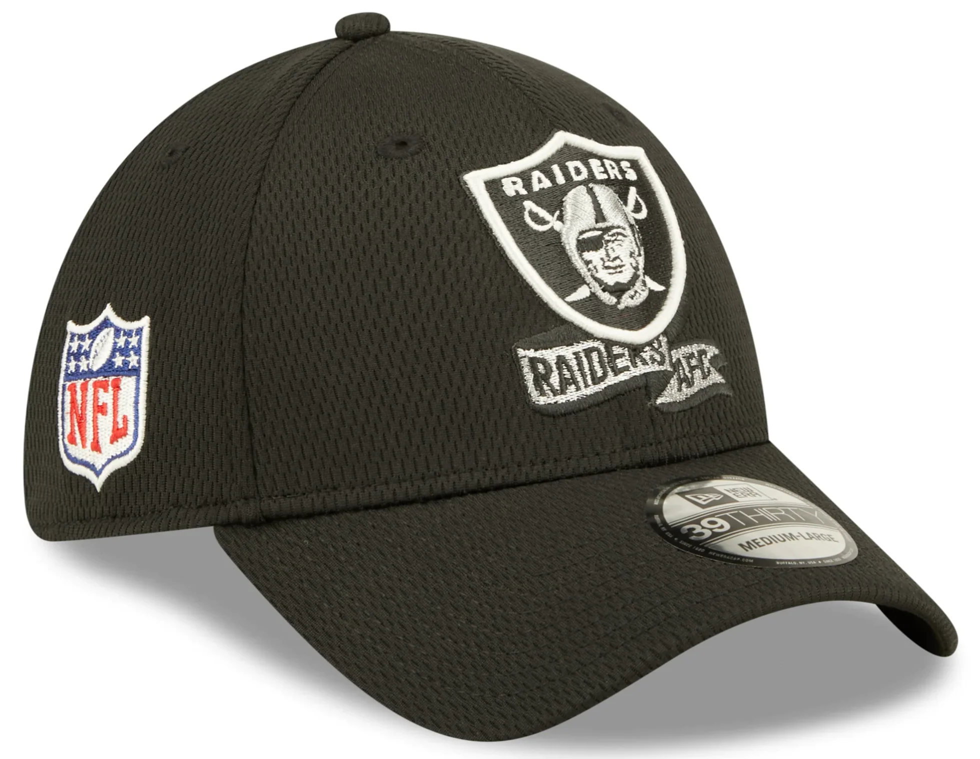 Men's Las Vegas Raiders New Era Black 2022 Sideline Coaches 39THIRTY Flex Hat