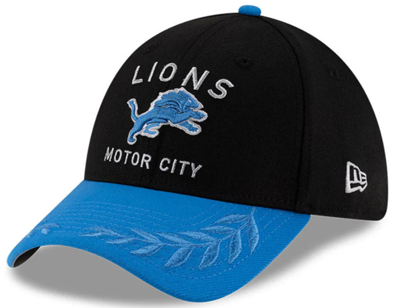 Men's Detroit Lions New Era 2025 NFL Draft Black 39THIRTY Flex Fit Hat