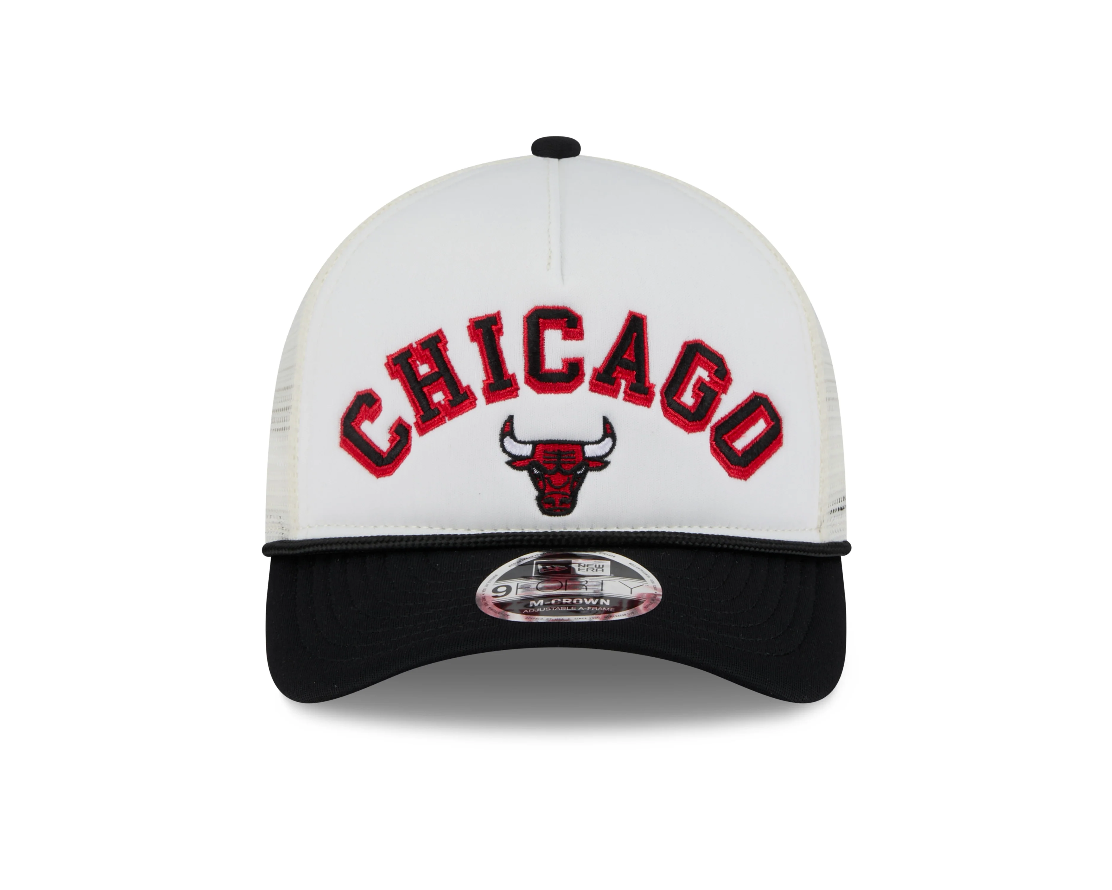 Chicago Bulls 2 Tone Chrome/Black New Era 9FORTY M-Crown Trucker Adjustable Hat
