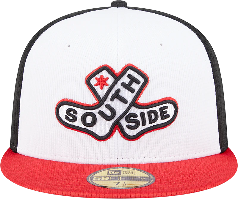 Chicago White Sox New Era Black/White/Red 2025 City Connect Batting Practice 59FIFTY Fitted Hat