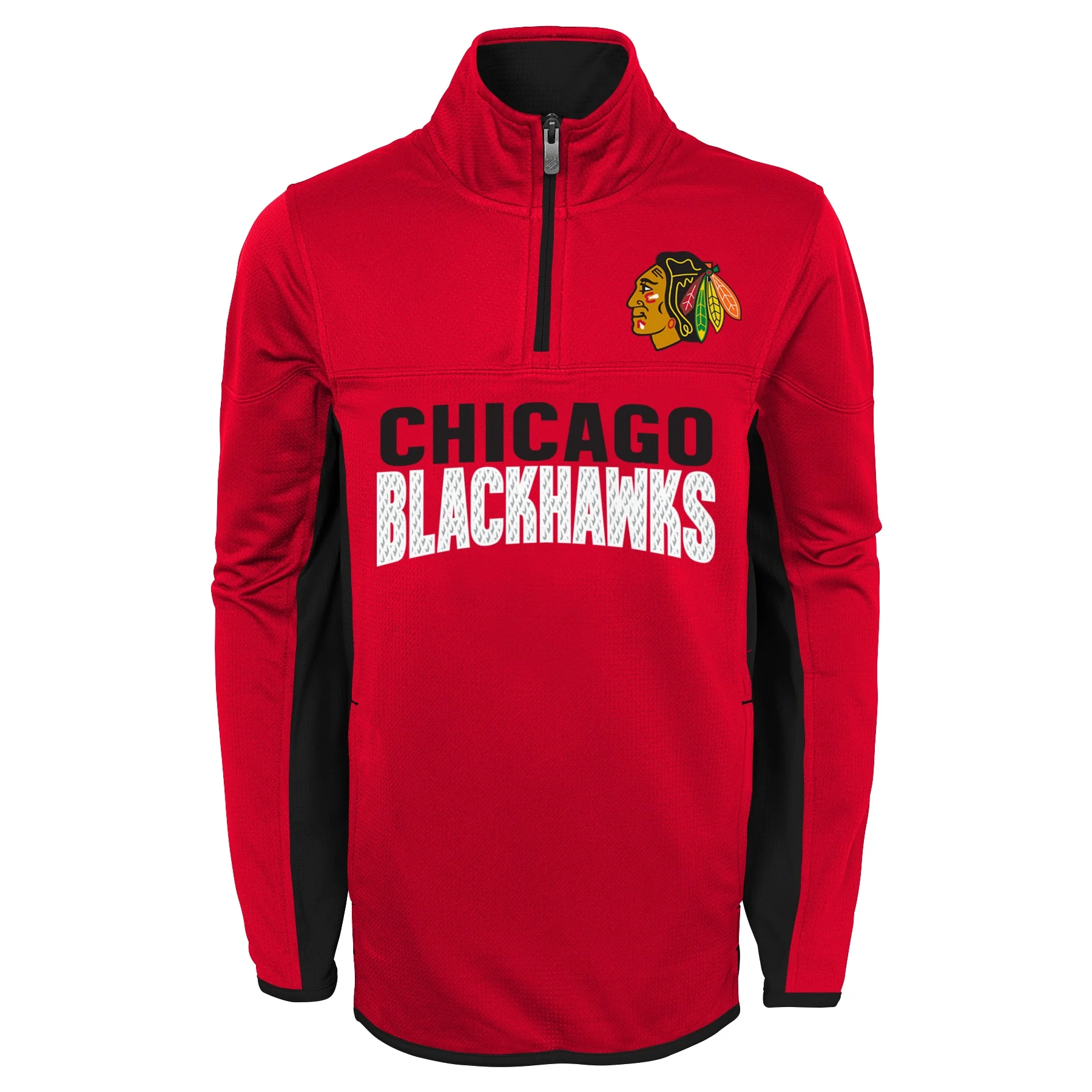 Chicago Blackhawks Child 1/4 Zip Red Fleece Top