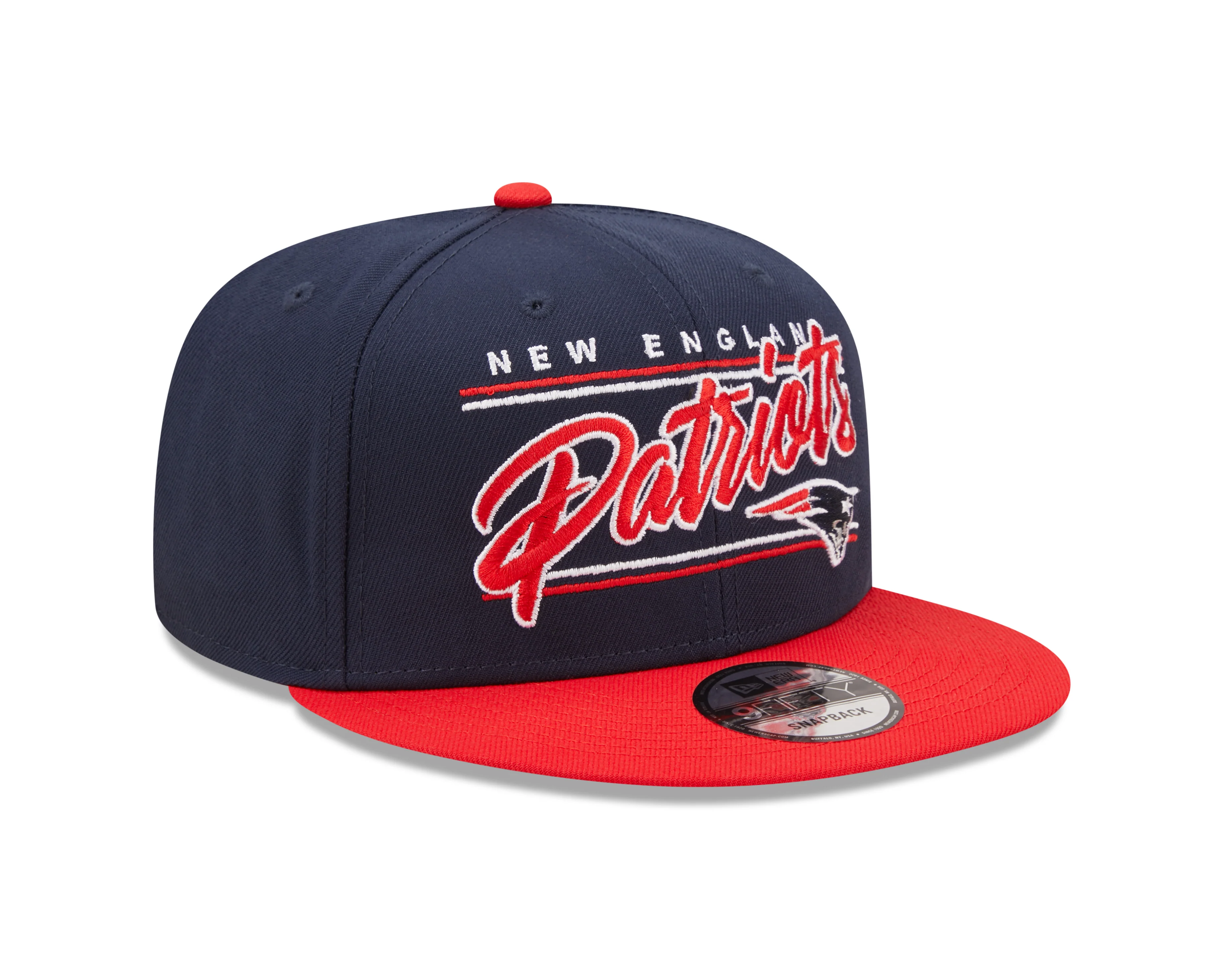 New England Patriots Primary Logo New Era Team Script 2 Tone 9FIFTY Snapback Hat