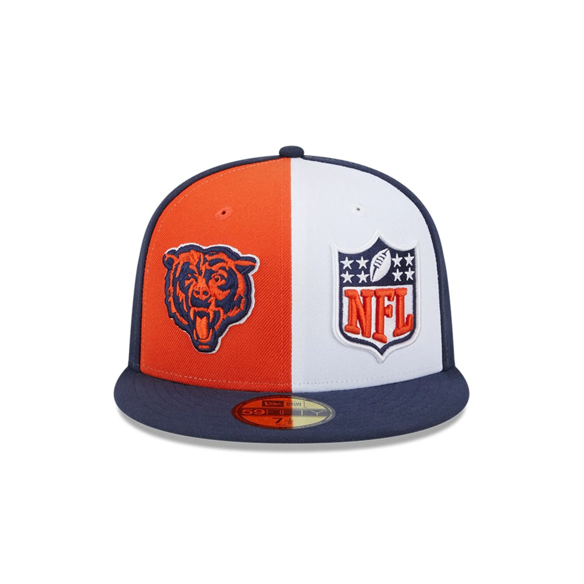 Chicago Bears 2023 Sideline Primary Logo Navy/Orange/White New Era 59FIFTY Fitted Hat