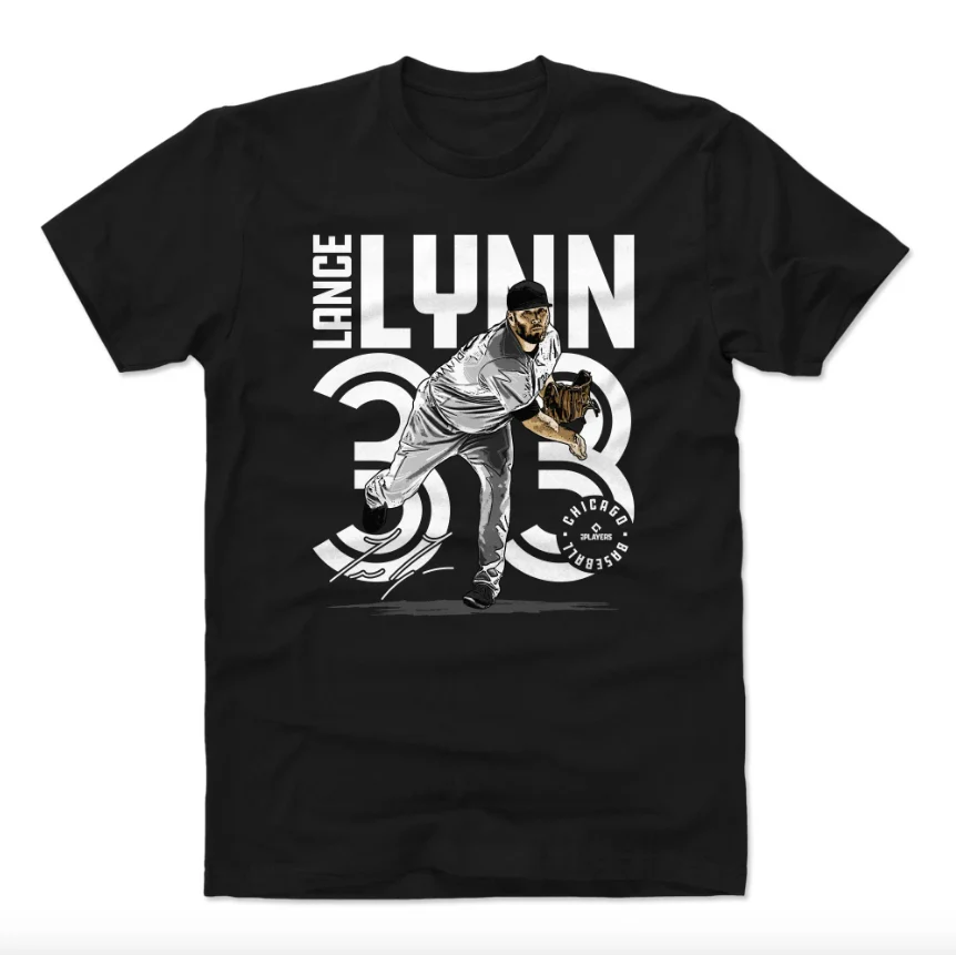 Men's 500 Level Lance Lynn Chicago MLBPA Bat Black Inline Tee