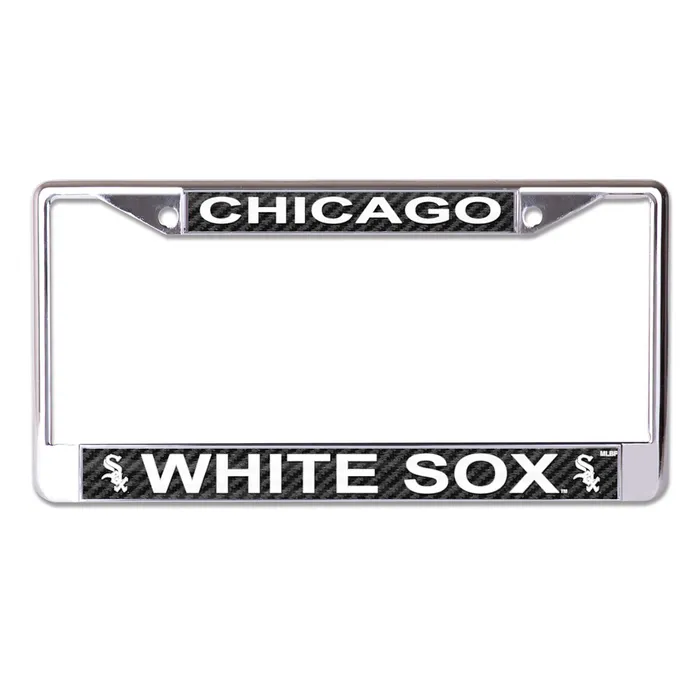 MLB Chicago White Sox Chrome Carbon Fiber License Plate Frame
