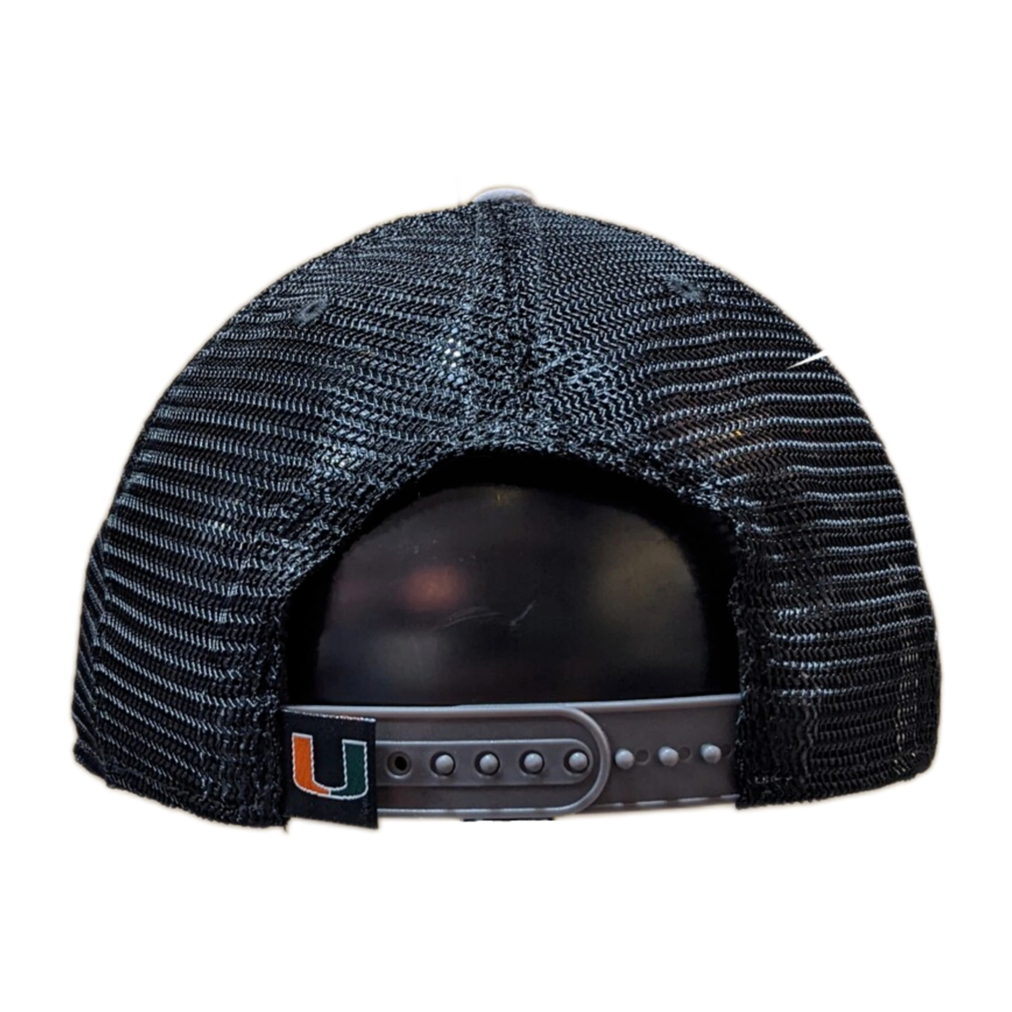 Miami Hurricanes Top of the World Gray/Black Trucker Adjustable Snapback Hat