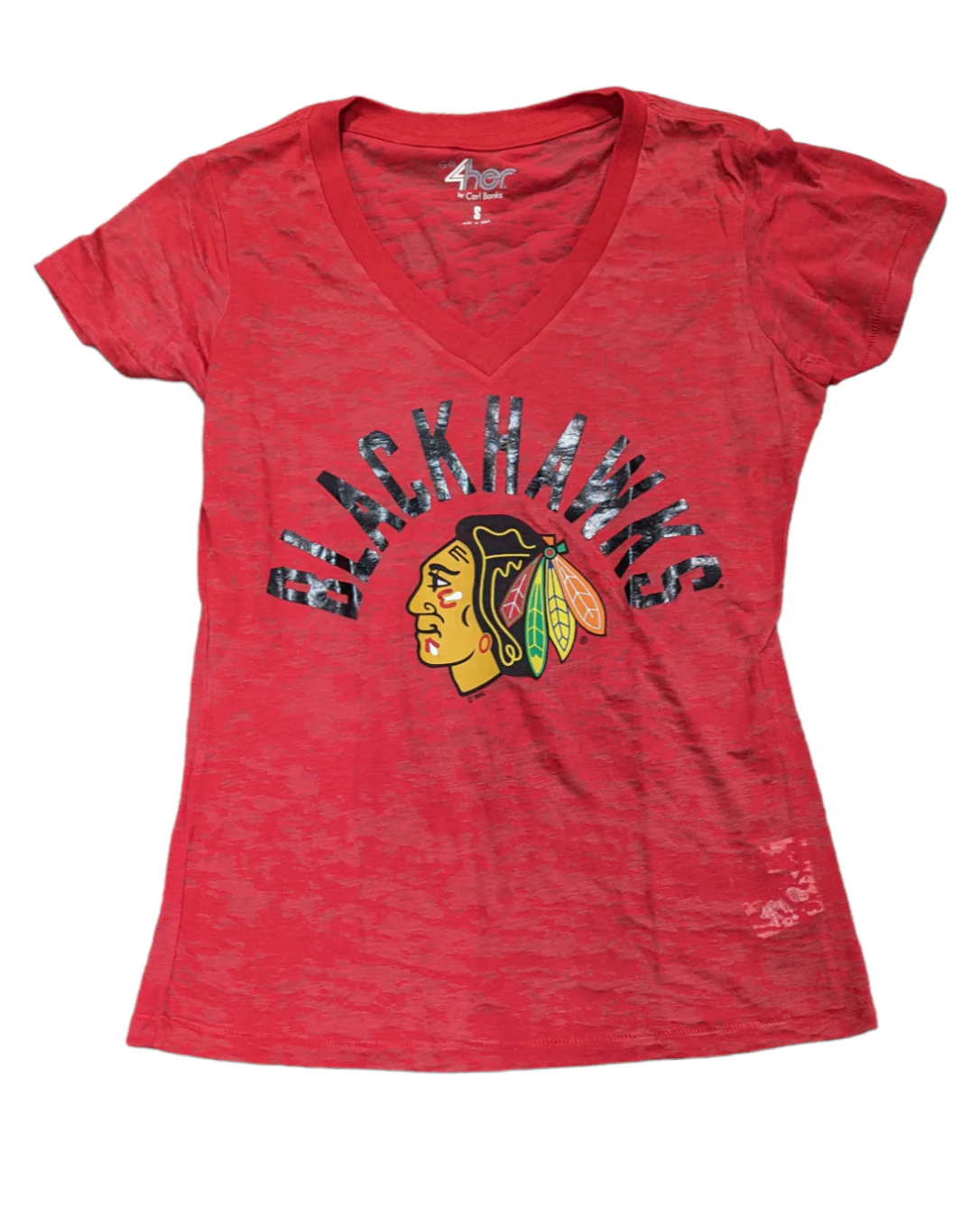 Women's Chicago Blackhawks Red G-III 4Her by Carl Banks V-Neck Burnout Tee
