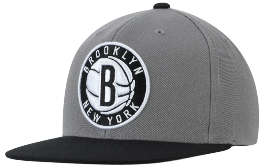 Men's Brooklyn Nets Mitchell & Ness Two-Tone Wool Snapback Hat - Gray/Black