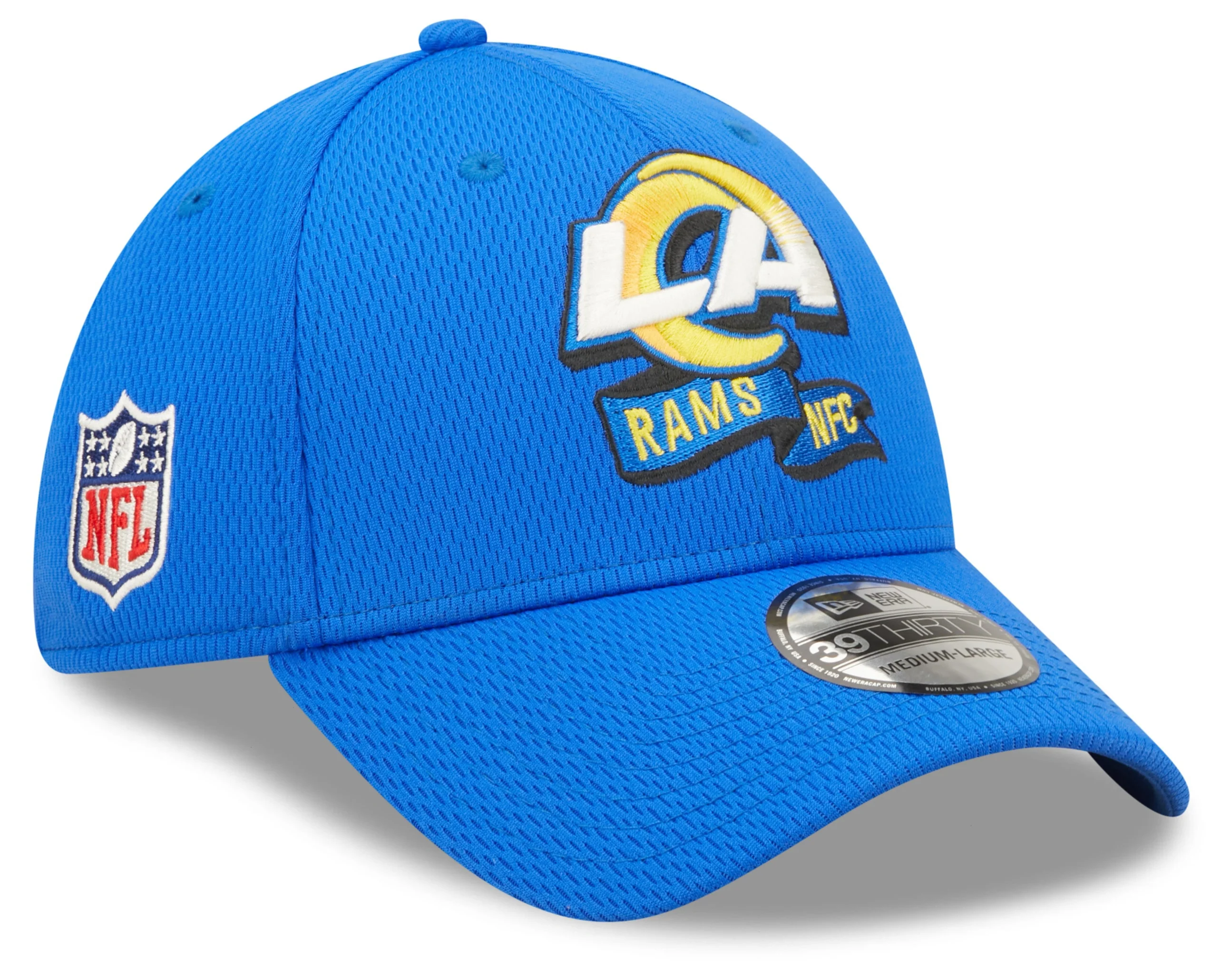 Men's Los Angeles Rams New Era Blue 2022 Sideline Coaches 39THIRTY Flex Hat