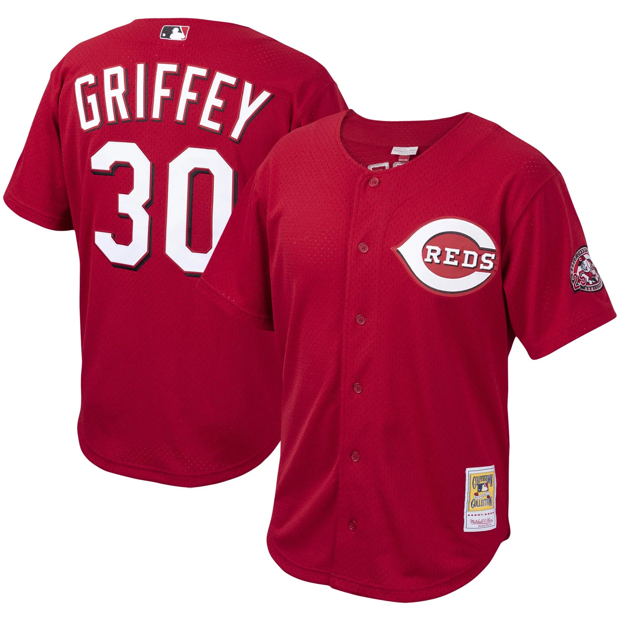 Youth Cincinnati Reds Ken Griffey Jr. Mitchell & Ness Red Cooperstown Collection Batting Practice Jersey
